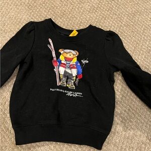 Polo by Ralph Lauren Black Sweatshirt with Skiing Bear Graphic